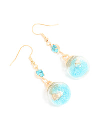 Gold Shell Diamante Shaker Drop Earrings - link has visual effect only