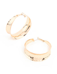 Gold Extra Large Curved Hoop Earrings - link has visual effect only