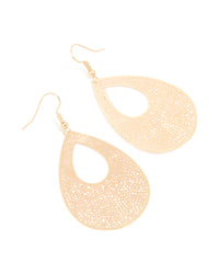 Gold Laser Cut Teardrop Earrings - link has visual effect only