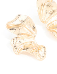 Gold Flower Fan Stud Earrings - link has visual effect only