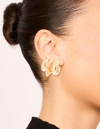 Gold Mixed Teardrop Hoop Earrings 3-Pack - link has visual effect only