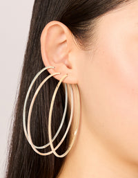 Mixed Metal Classic XL Hoop Earrings 3-Pack - link has visual effect only