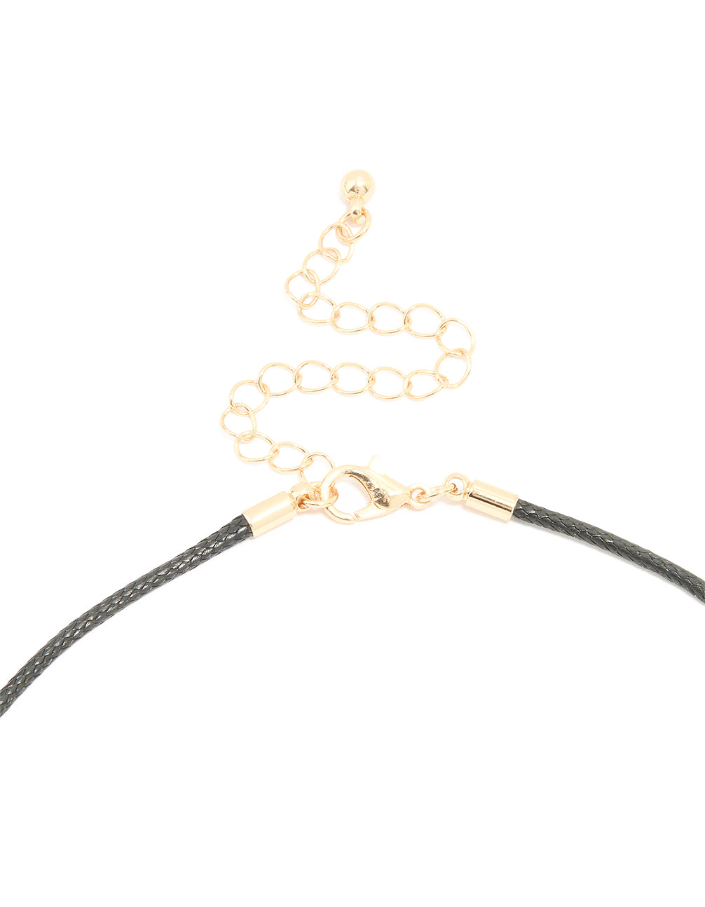 Gold Pebble Cord Medium Pendant Necklace