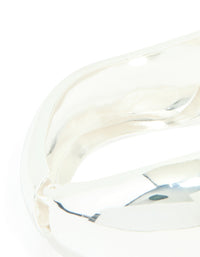 Silver Thick Wave Hinged Bangle - link has visual effect only