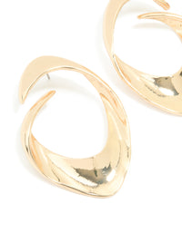Gold Pear Shaped Open Stud Earrings - link has visual effect only