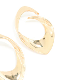 Gold Pear Shaped Open Stud Earrings - link has visual effect only