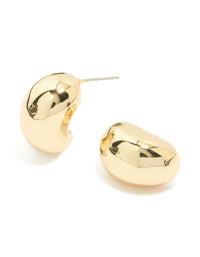 Gold Plated Brass Pebble Large Hoop Earrings - link has visual effect only