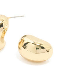 Gold Plated Brass Pebble Large Hoop Earrings - link has visual effect only