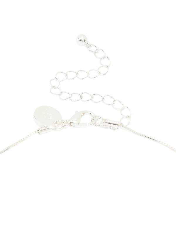 Silver Plated Molten Pebble Pendant Necklace