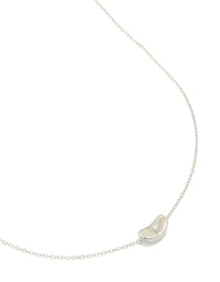 Silver Plated Small Pebble Pendant Necklace - link has visual effect only