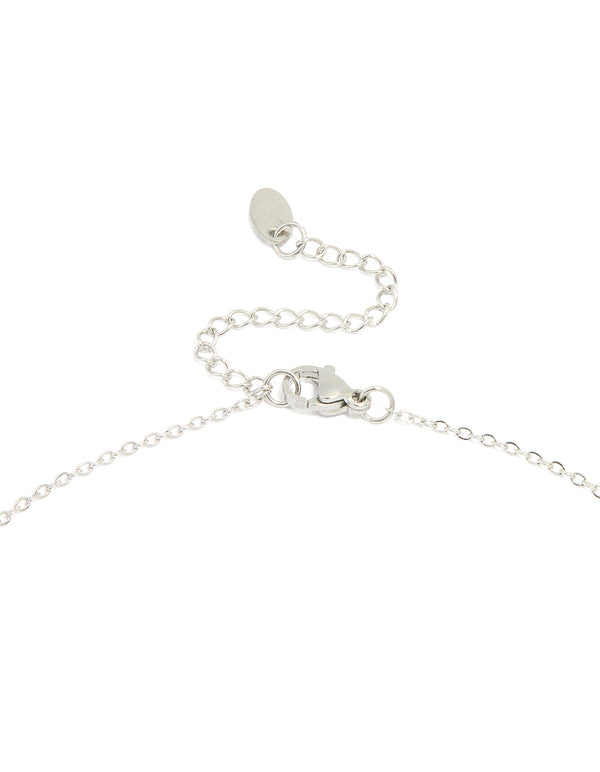 Silver Plated Small Pebble Pendant Necklace