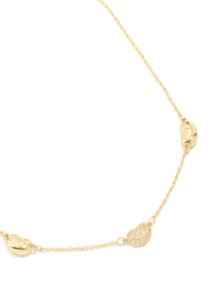 Gold Plated Cubic Zirconia Triple Pebble Pendant Necklace - link has visual effect only