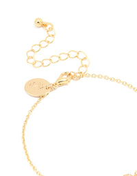 Gold Plated Brass Cubic Zirconia Single Pebble Bracelet - link has visual effect only