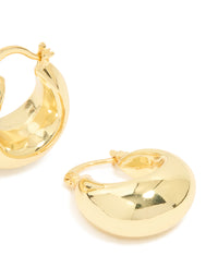 Gold Plated Brass Medium Huggie Earrings - link has visual effect only