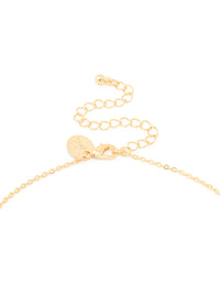 Gold Plated Brass Cubic Zirconia Mini Double Round Pendant Necklace - link has visual effect only