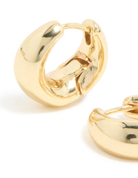 Gold Plated Small Organic Huggie Earrings - link has visual effect only