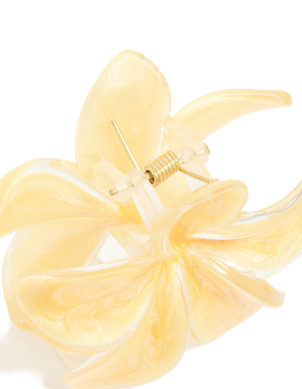 Yellow Frangipani Flower Claw Clip