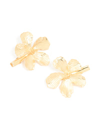 Gold Detailed Flower Claw Clips 2-Pack - link has visual effect only