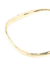 Gold Plated Diamante Wavy Bangle - link has visual effect only
