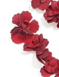 Red Coated Metal Floral Drop Earrings - link has visual effect only