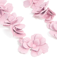 Pink Coated Metal Flower Drop Earrings - link has visual effect only