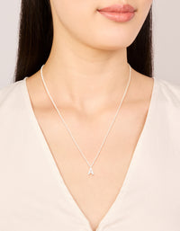 Silver Plated Brass Cubic Zirconia Letter A Necklace - link has visual effect only