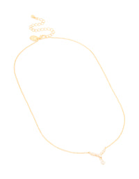 Gold Plated Cubic Zirconia Waterdrop Pendant Necklace - link has visual effect only