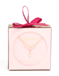 Gold Plated Cubic Zirconia Waterdrop Pendant Necklace - link has visual effect only