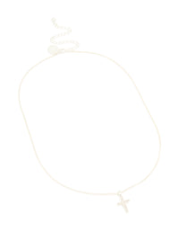 Silver Plated Cubic Zirconia Cross Pendant Necklace - link has visual effect only