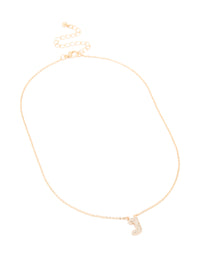 Kids Gold Cubic Zirconia Letter J Necklace - link has visual effect only