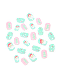 Santa & Festive Tree Press-On Nail Set - link has visual effect only