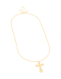 Gold Plated Extra Large Decorative Cross Necklace - link has visual effect only