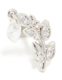 Surgical Steel Floral Diamante Single Flat Back Stud - link has visual effect only
