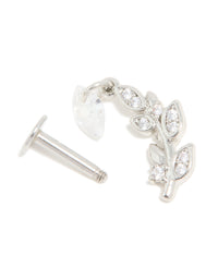 Surgical Steel Floral Diamante Single Flat Back Stud - link has visual effect only