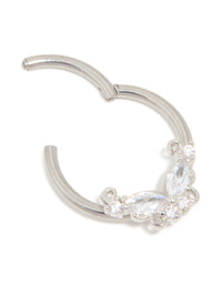 Titanium Cubic Zirconia Vine Nipple Ring - link has visual effect only