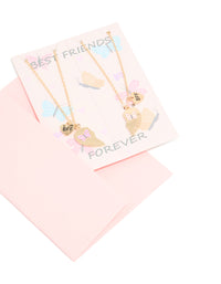 Kids Gold Butterfly & Heart BFF Necklace Pack - link has visual effect only
