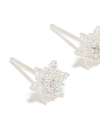 Sterling Silver Cubic Zirconia Snowflake Stud Earrings - link has visual effect only