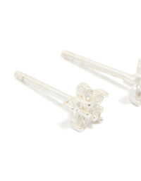Sterling Silver Cubic Zirconia Flower Stud Earrings - link has visual effect only