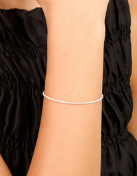 Sterling Silver Cubic Zirconia Tiny Tennis Bracelet - link has visual effect only