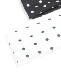 White & Black Polka Dot Stretch Fabric Headbands 2-Pack - link has visual effect only