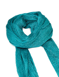 Dark Aqua Draped Fabric Scarf - link has visual effect only