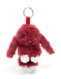 Burgundy Fabric Bunny Key Chain - link has visual effect only