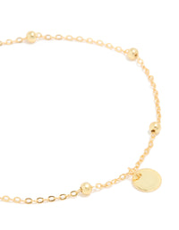 Gold Plated Sterling Silver Disc & Ball Charms Bracelet - link has visual effect only