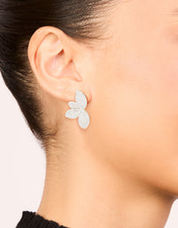 Silver Cubic Zirconia Fan Earrings - link has visual effect only
