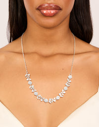 Silver Cubic Zirconia Flower & Vine Necklace - link has visual effect only