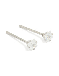 Waterproof Stainless Steel Prism Cubic Zirconia Stud Earrings - link has visual effect only