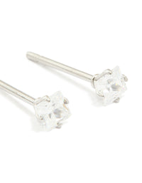 Waterproof Stainless Steel Prism Cubic Zirconia Stud Earrings - link has visual effect only