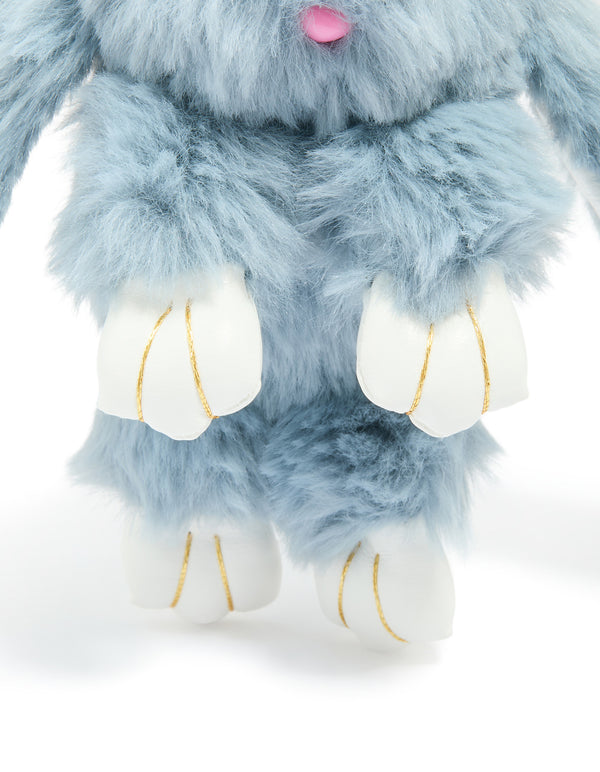 Light Blue Fabric Bunny Key Chain