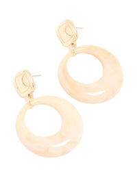 Gold Acrylic Square & Round Drop Earrings - link has visual effect only
