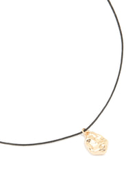 Gold Molten Pendant Cord Necklace - link has visual effect only